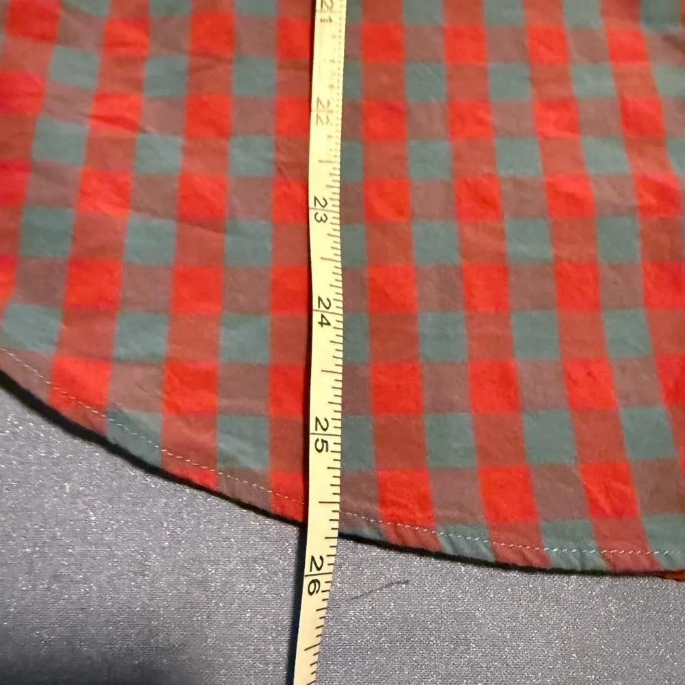 J. Crew Red and Blue Casual Button Down Shirt